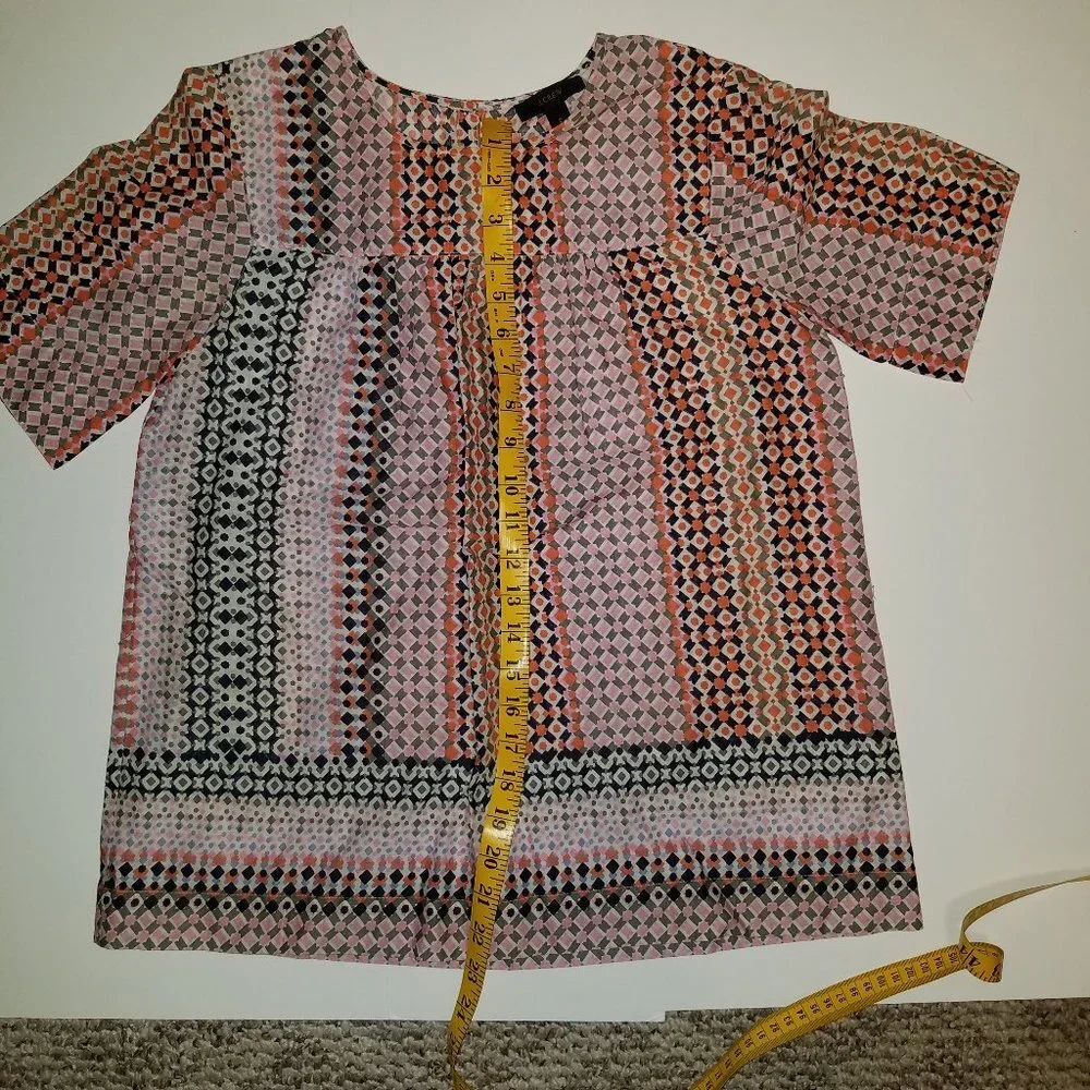 J.CREW 4 Pink geo‎ top Item A1328
